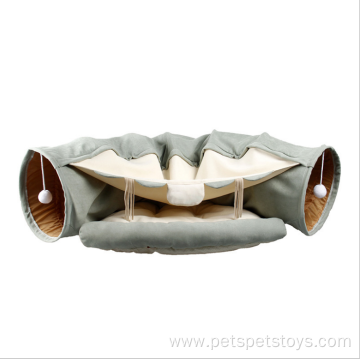 Cat tunnel toy foldable cat passage pet bed